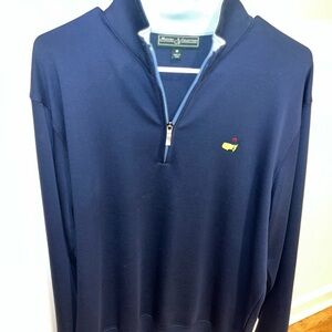 Masters Blue Zip Up Sweater Classic Knit Design